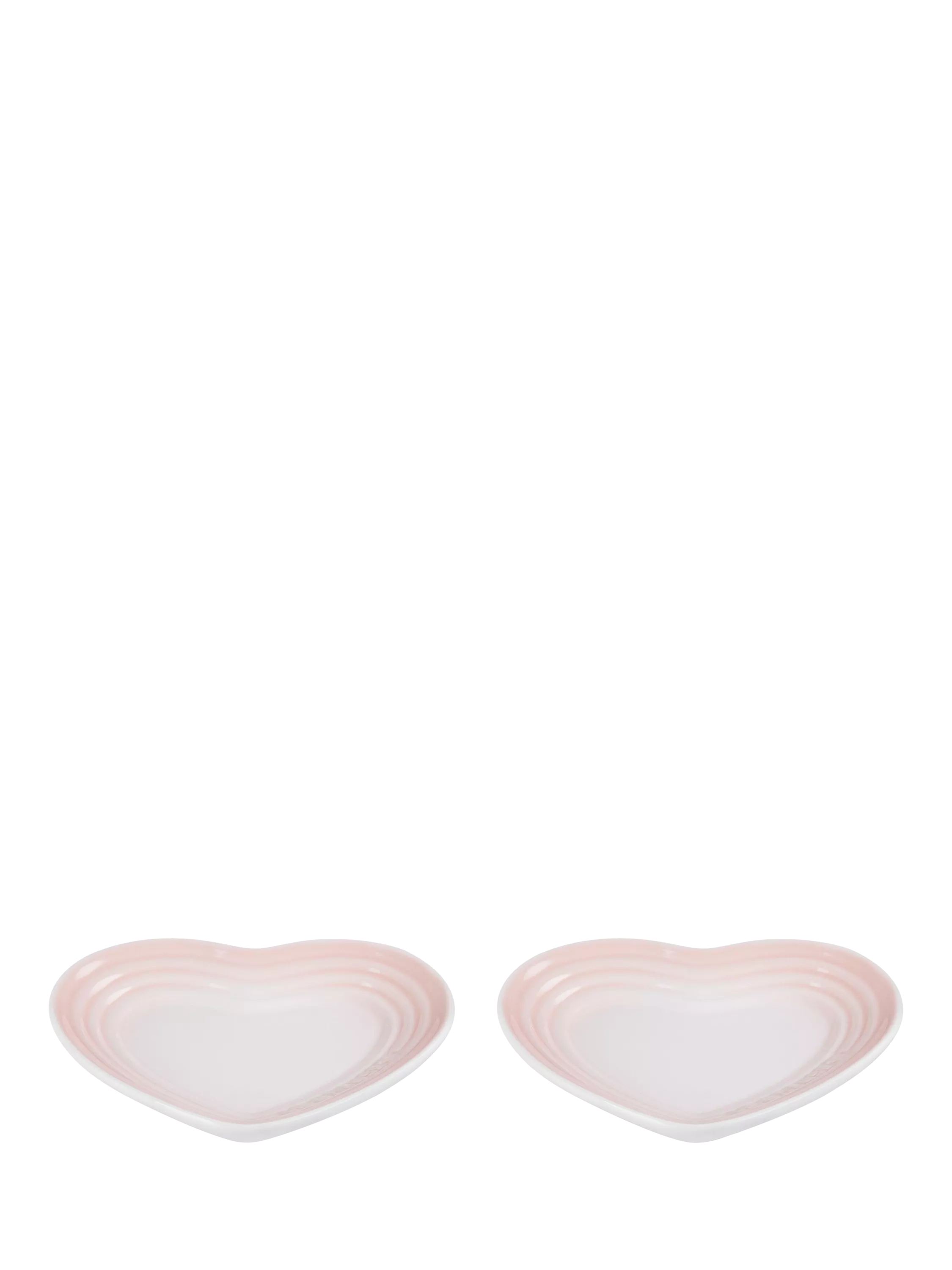 Le Creuset Stoneware Heart Plates, Set of 2, 14cm, Cerise