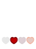 Le Creuset stoneware heart plates set of 4 23cm, imported from the UK