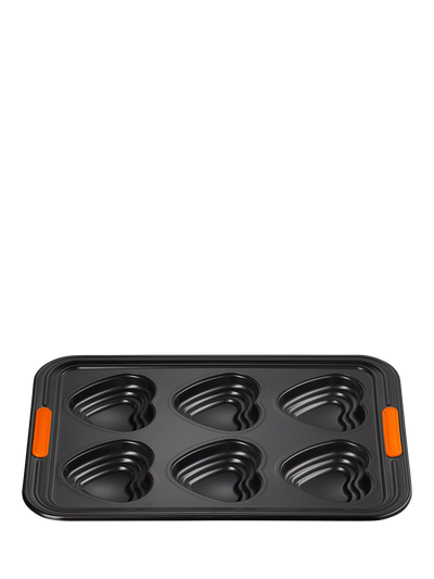 John Lewis Le Creuset Heart Carbon Steel Non-Stick Bake Tray, 6 Cup- Buy online at McGrocer