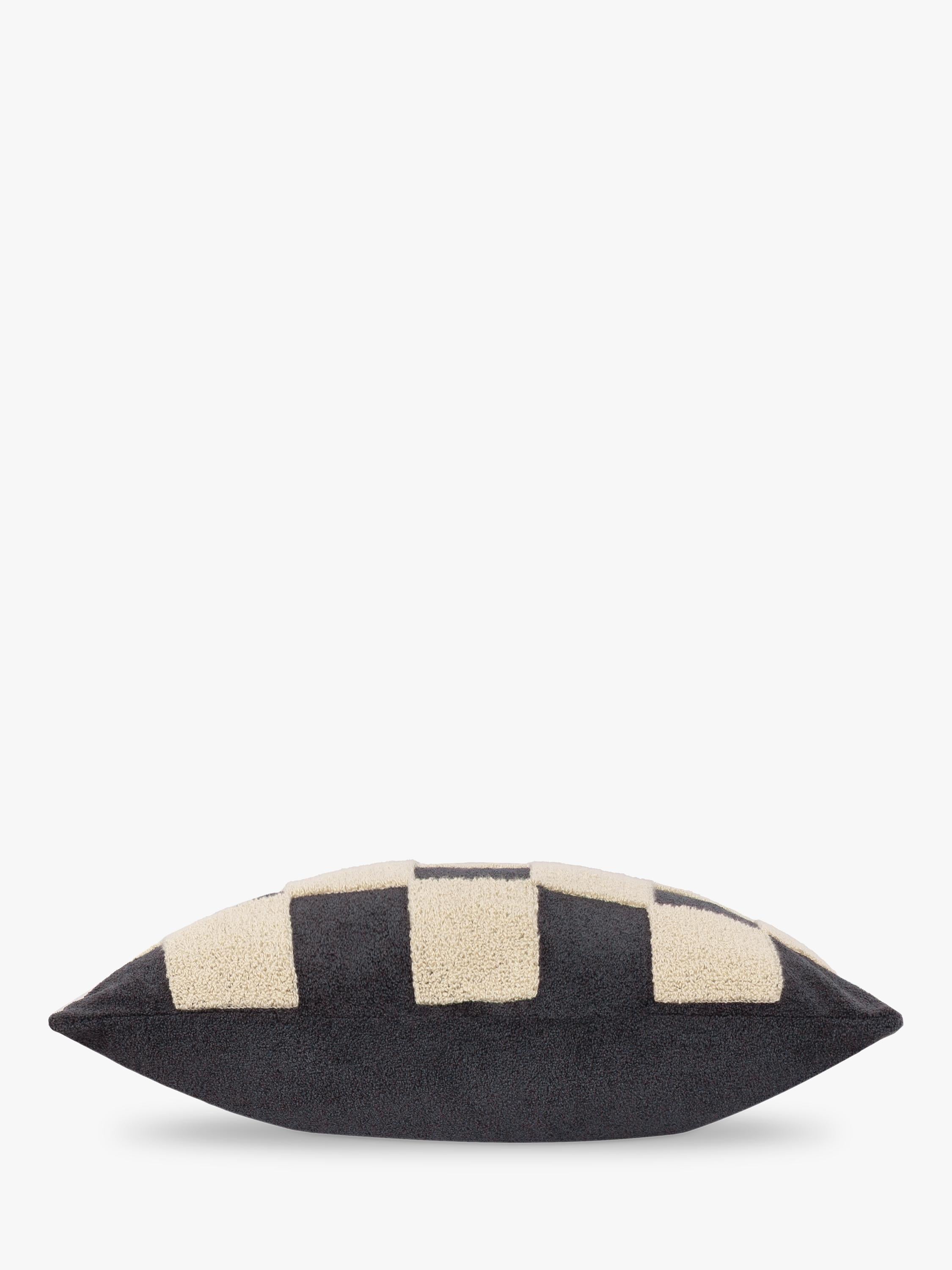 MADE checkerboard boucle cushion marine 50x50cm, imported from the UK