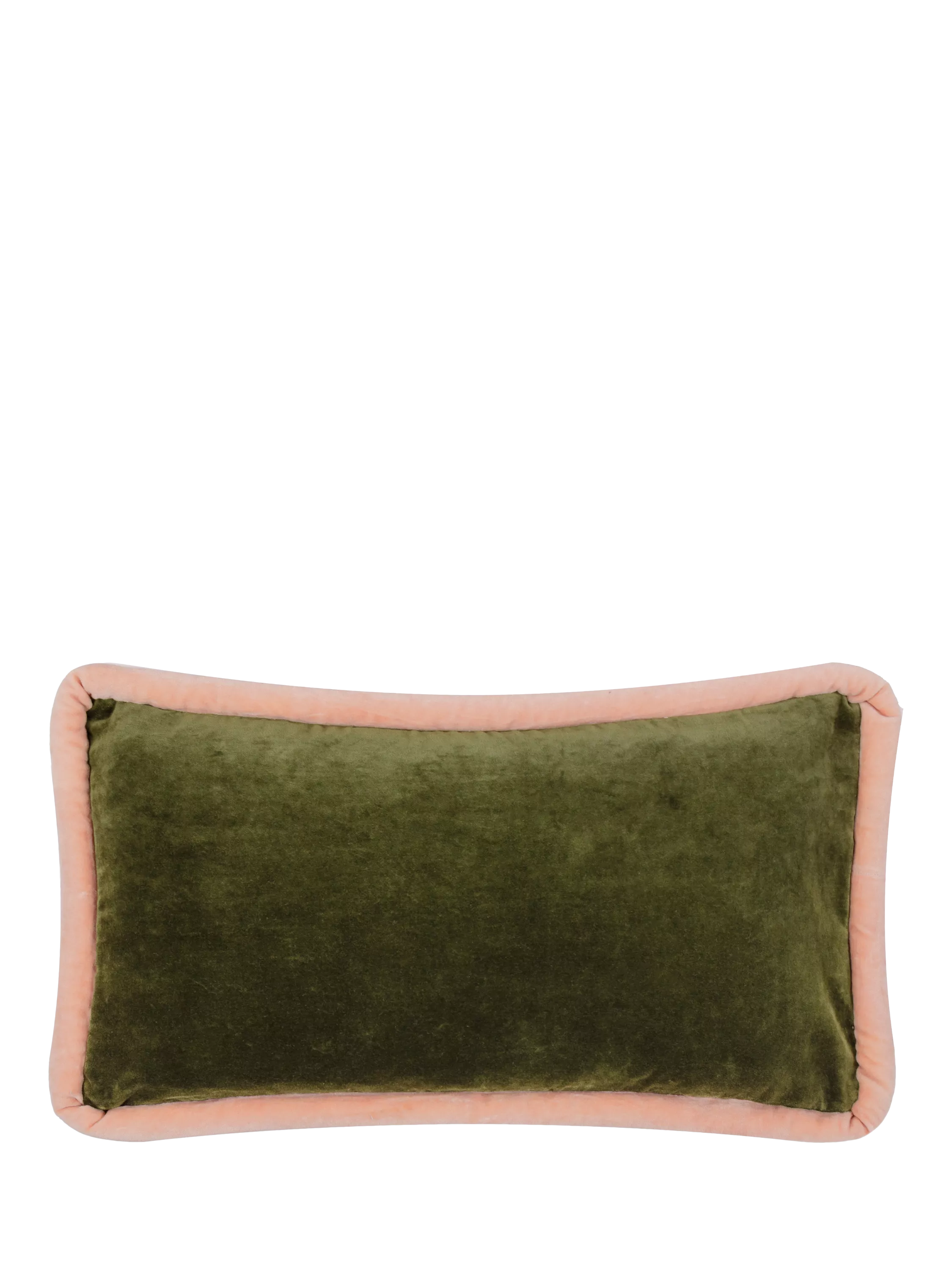 MADE Huxley cushion olive maroon velvet 50x30cm - British product