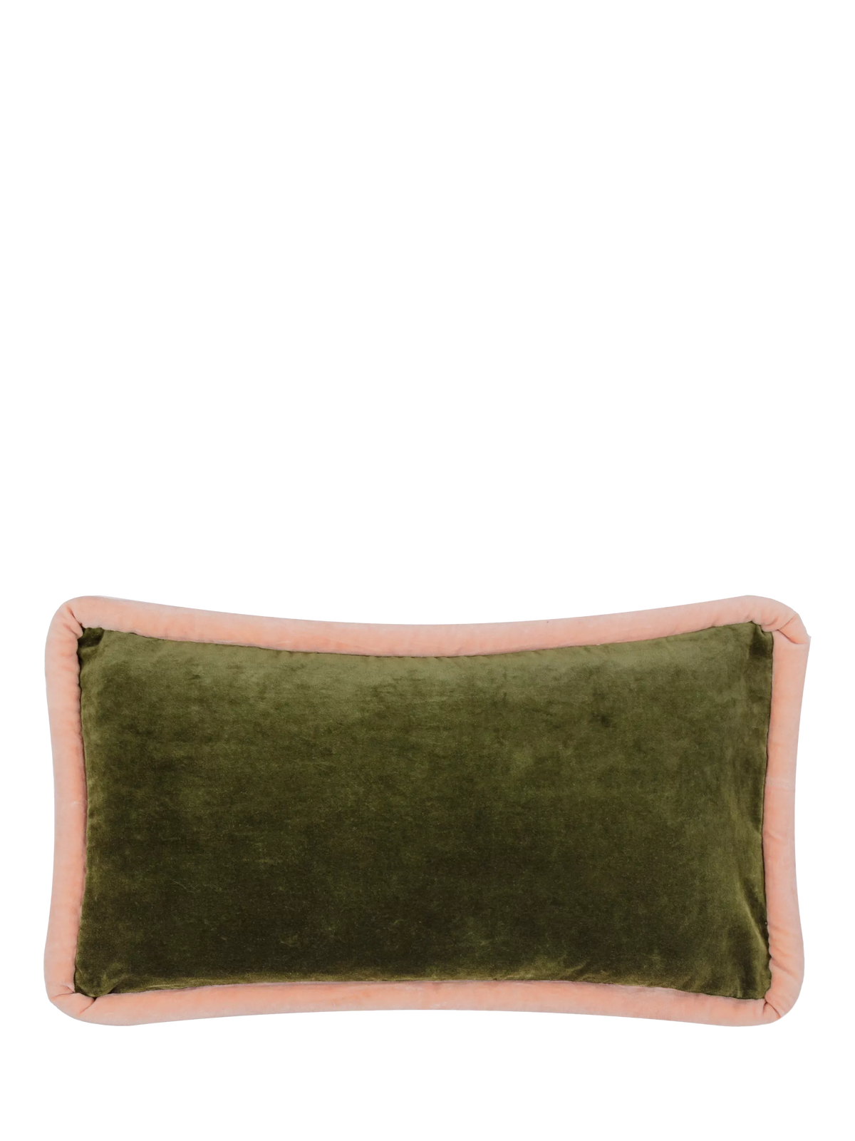 MADE Huxley cushion olive maroon velvet 50x30cm - British product