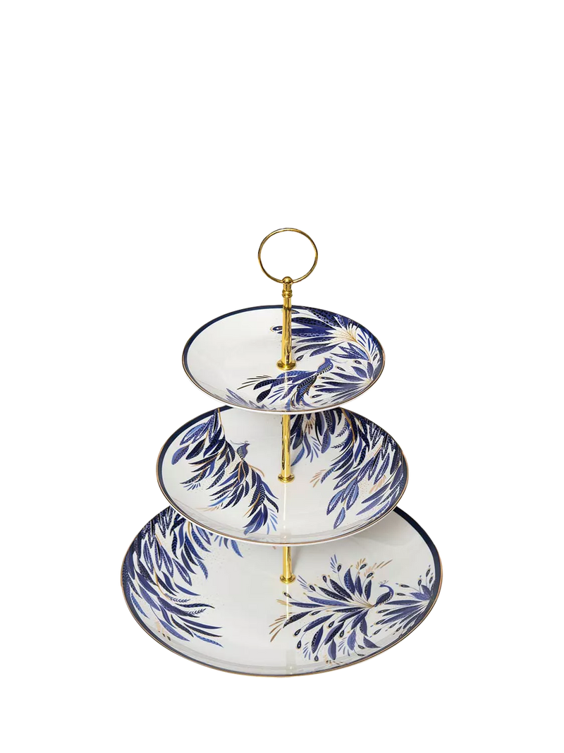 Sara Miller fine china 3-tier cake stand paradise pattern, UK version