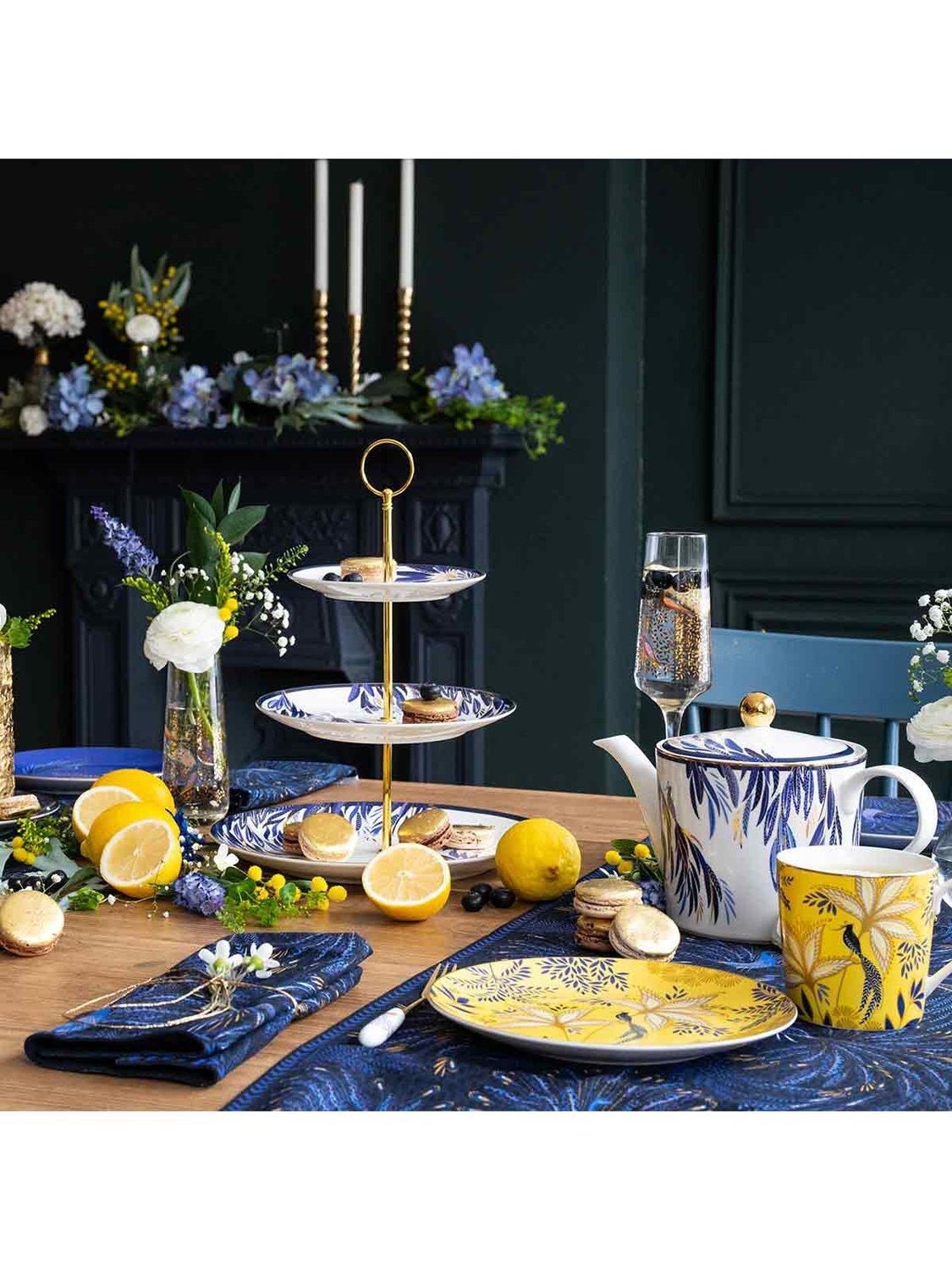 Sara Miller fine china 3-tier cake stand paradise pattern, UK version