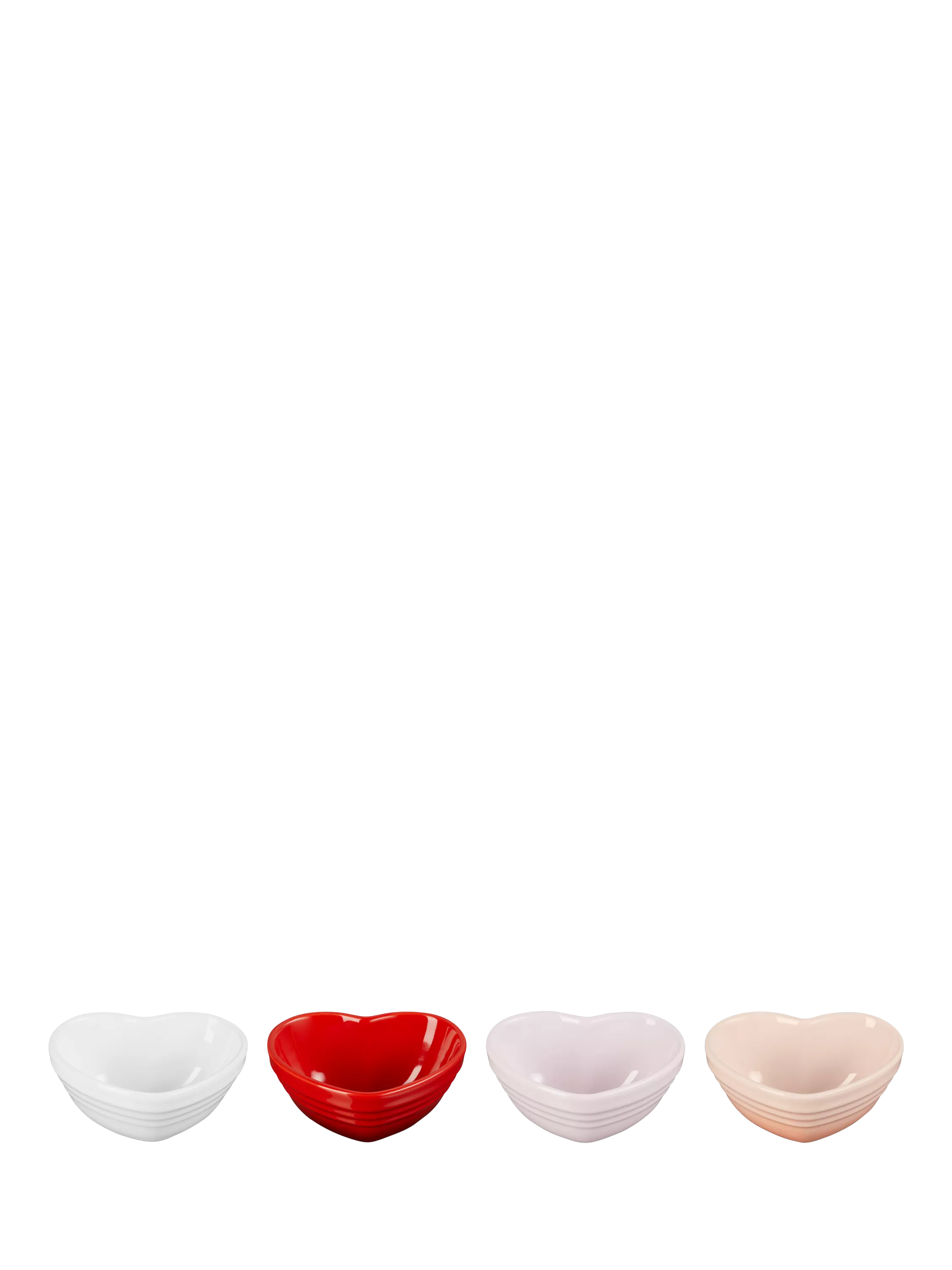 Le Creuset Stoneware Heart Bowls, Set of 4, 9cm, Multi
