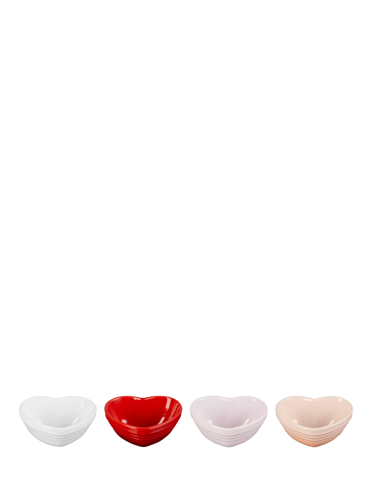 Le Creuset Stoneware Heart Bowls, Set of 4, 9cm, Multi