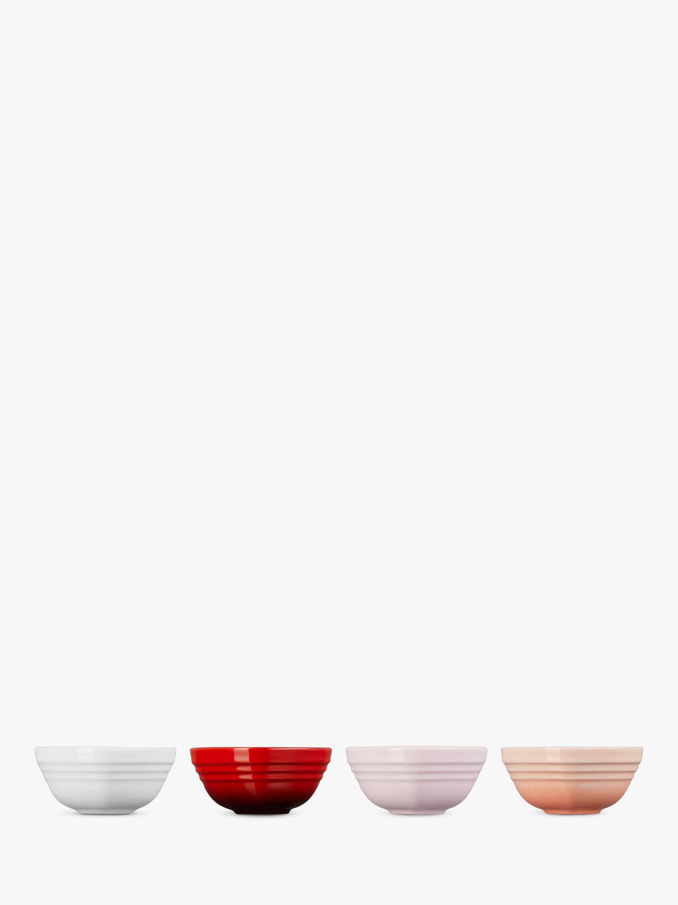 Le Creuset stoneware heart bowls set of 4 9cm, imported from the UK