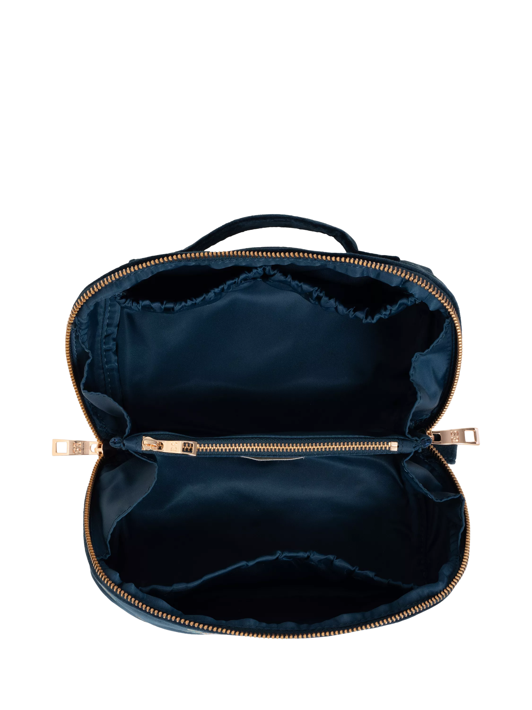 Elizabeth Scarlett navy turtle lay flat makeup bag - British product