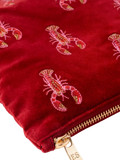 Elizabeth Scarlett lobster pouch red multi organic cotton, imported from the UK