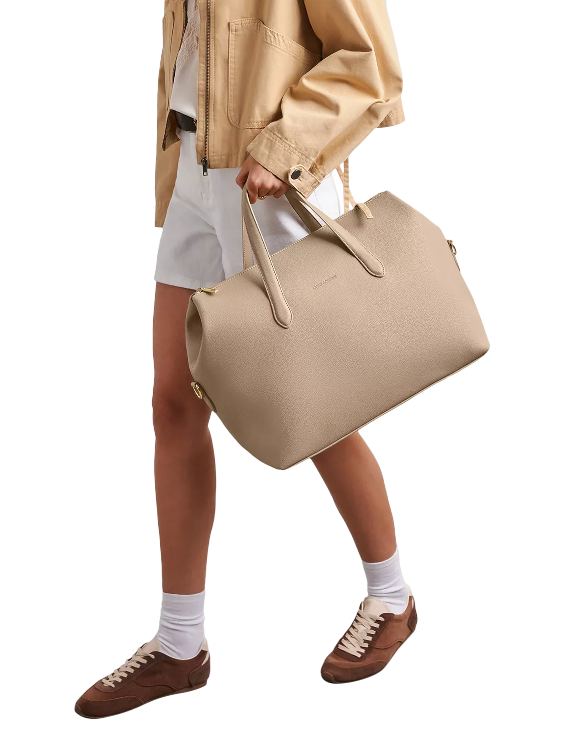 Katie Loxton Milan cabin bag in light taupe - British product