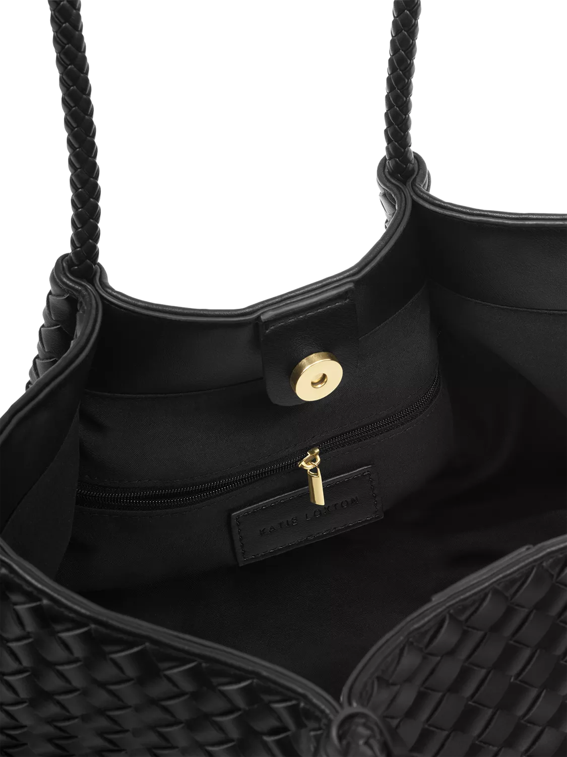 Katie Loxton Nova woven shoulder bag black, UK version