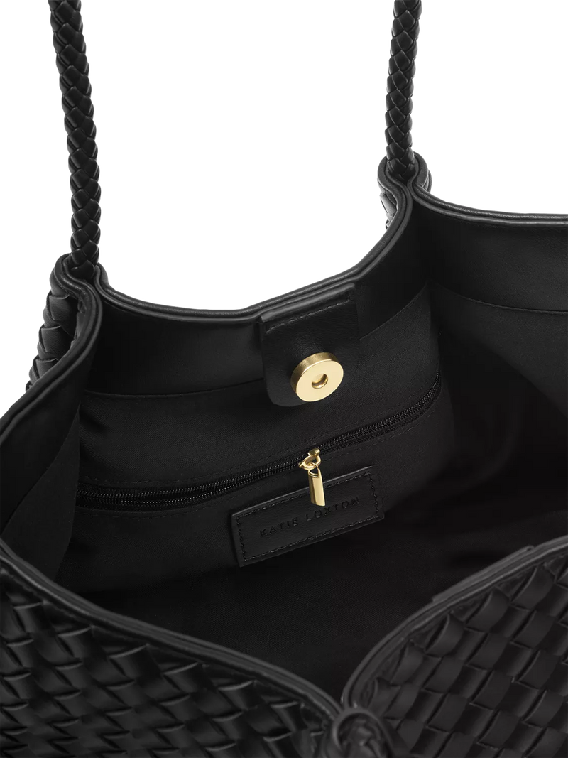 Katie Loxton Nova woven shoulder bag black, UK version
