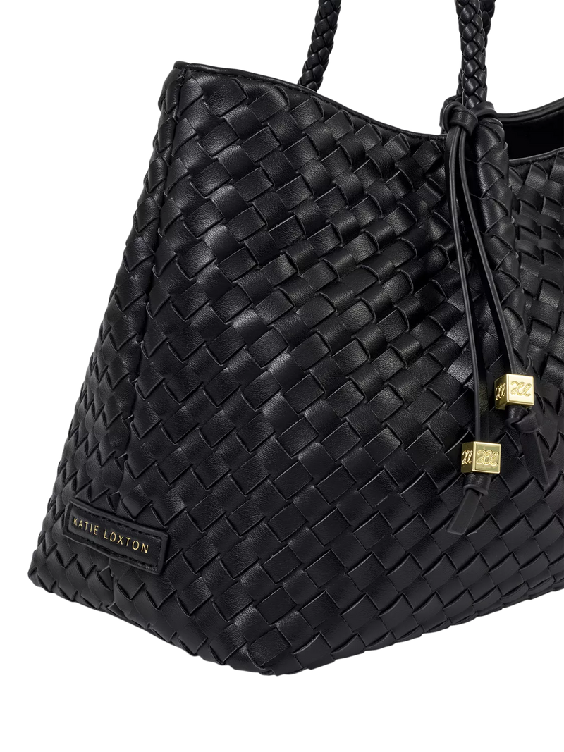 Katie Loxton Nova woven shoulder bag black, UK version