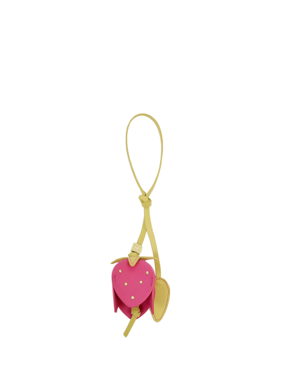 John Lewis Katie Loxton Faux Leather Strawberry Bag Charm, Chartreuse Magenta, 30g- Buy online at McGrocer