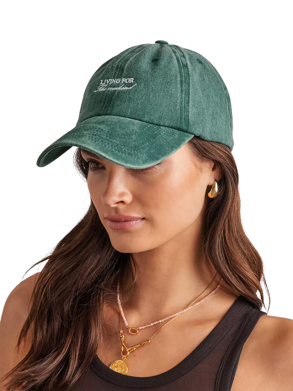 Katie Loxton embroidered weekend baseball cap green (British brand)