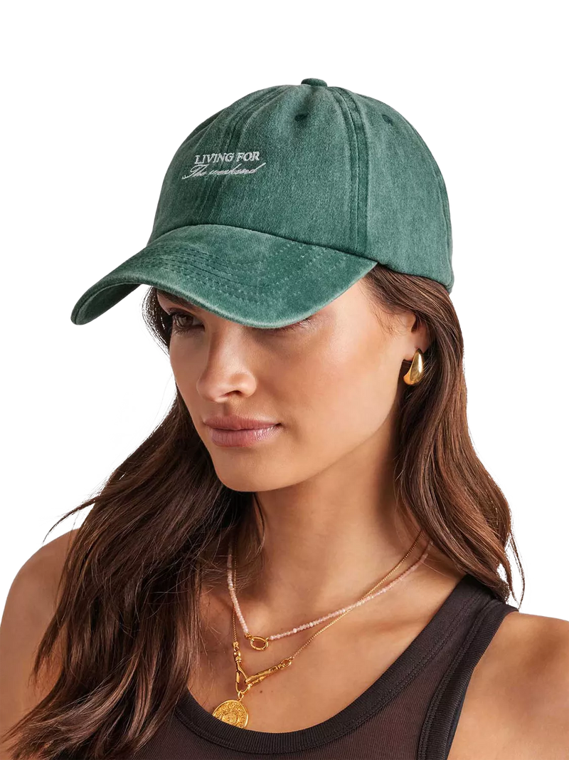 Katie Loxton embroidered weekend baseball cap green (British brand)