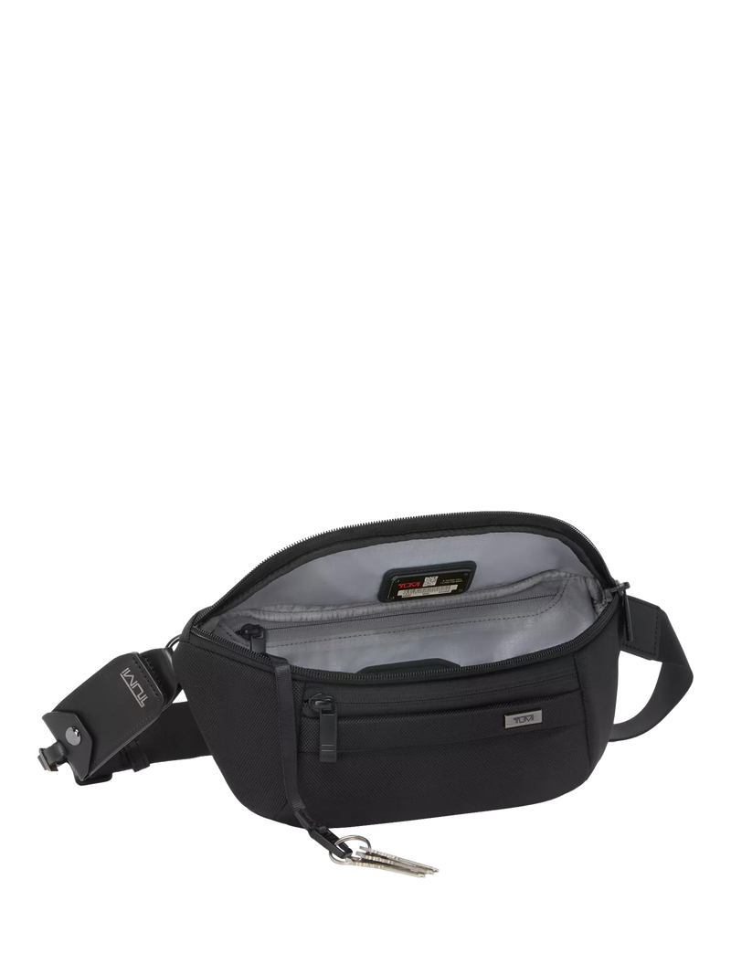 TUMI Alpha Sling black nylon bag with leather - British product