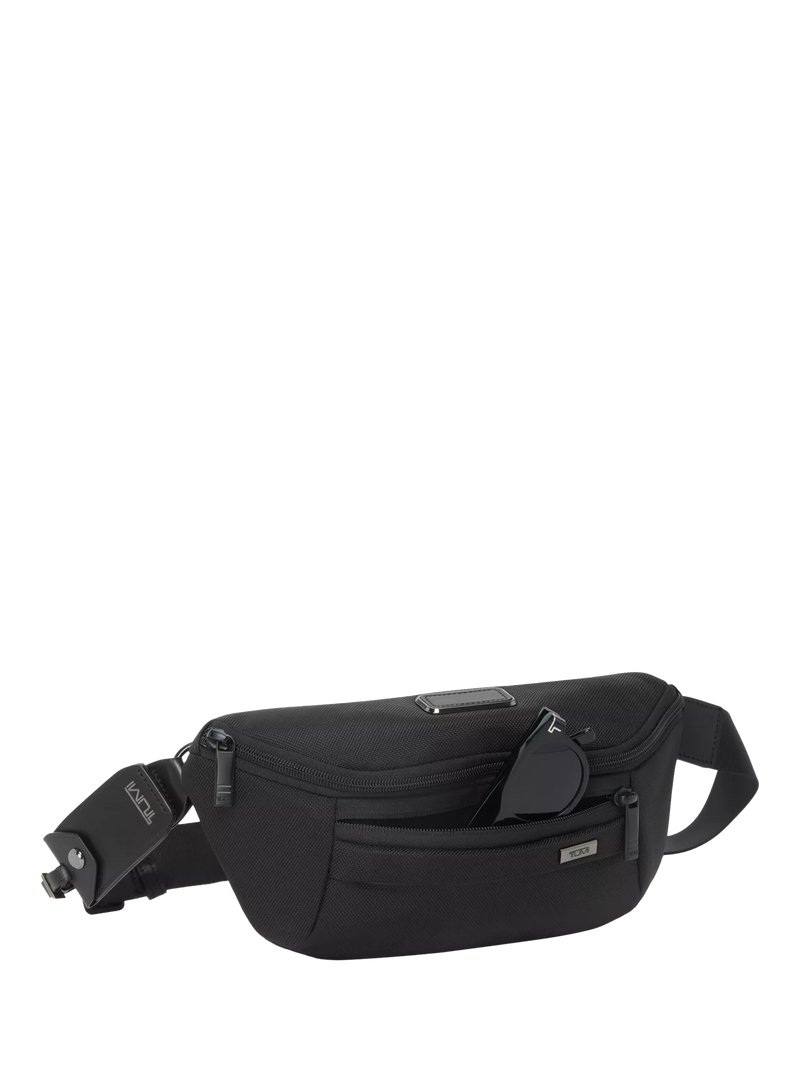 TUMI Alpha Sling black nylon bag with leather - British product