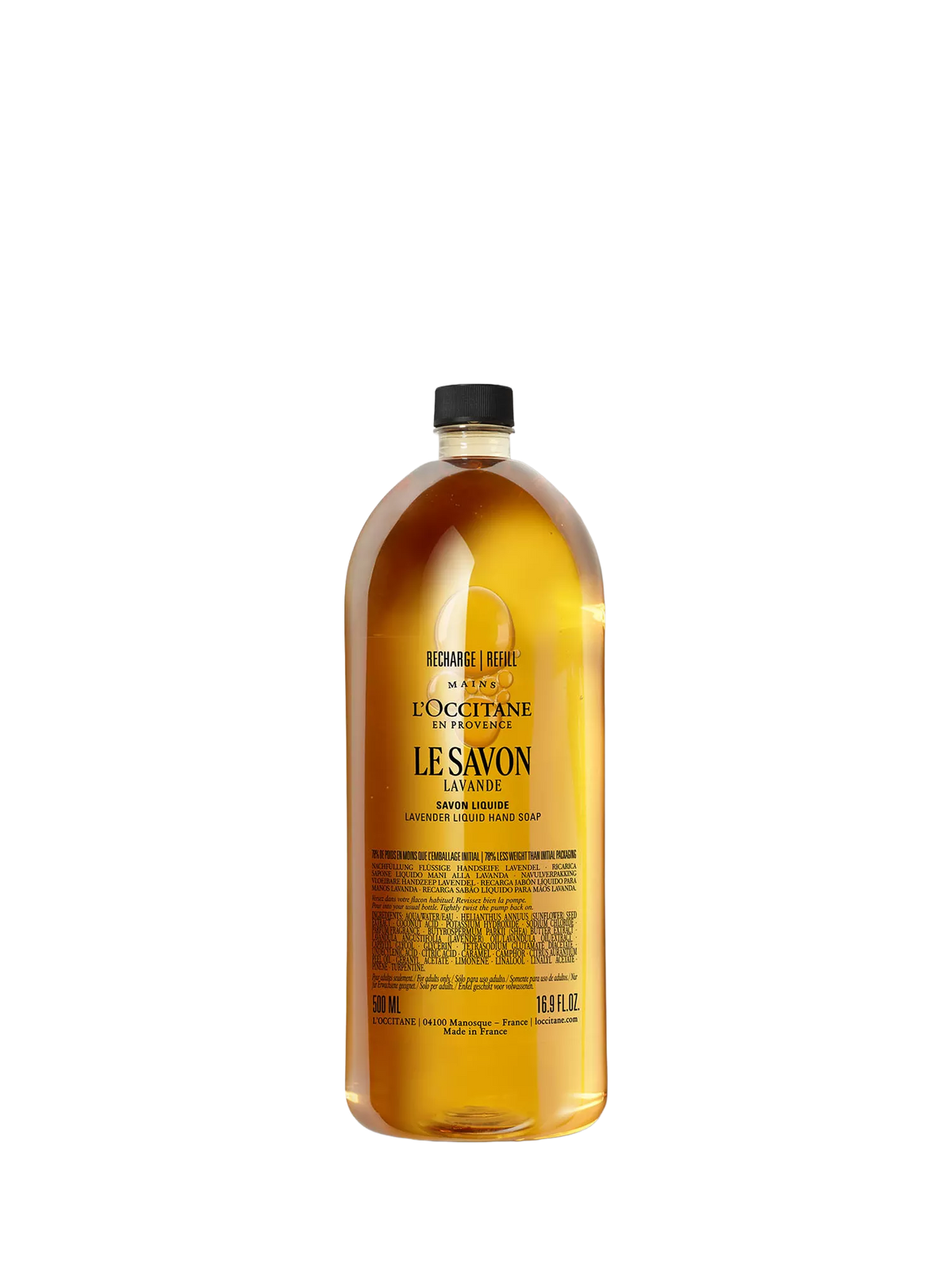 L'OCCITANE lavender hand soap refill 500ml, imported from the UK