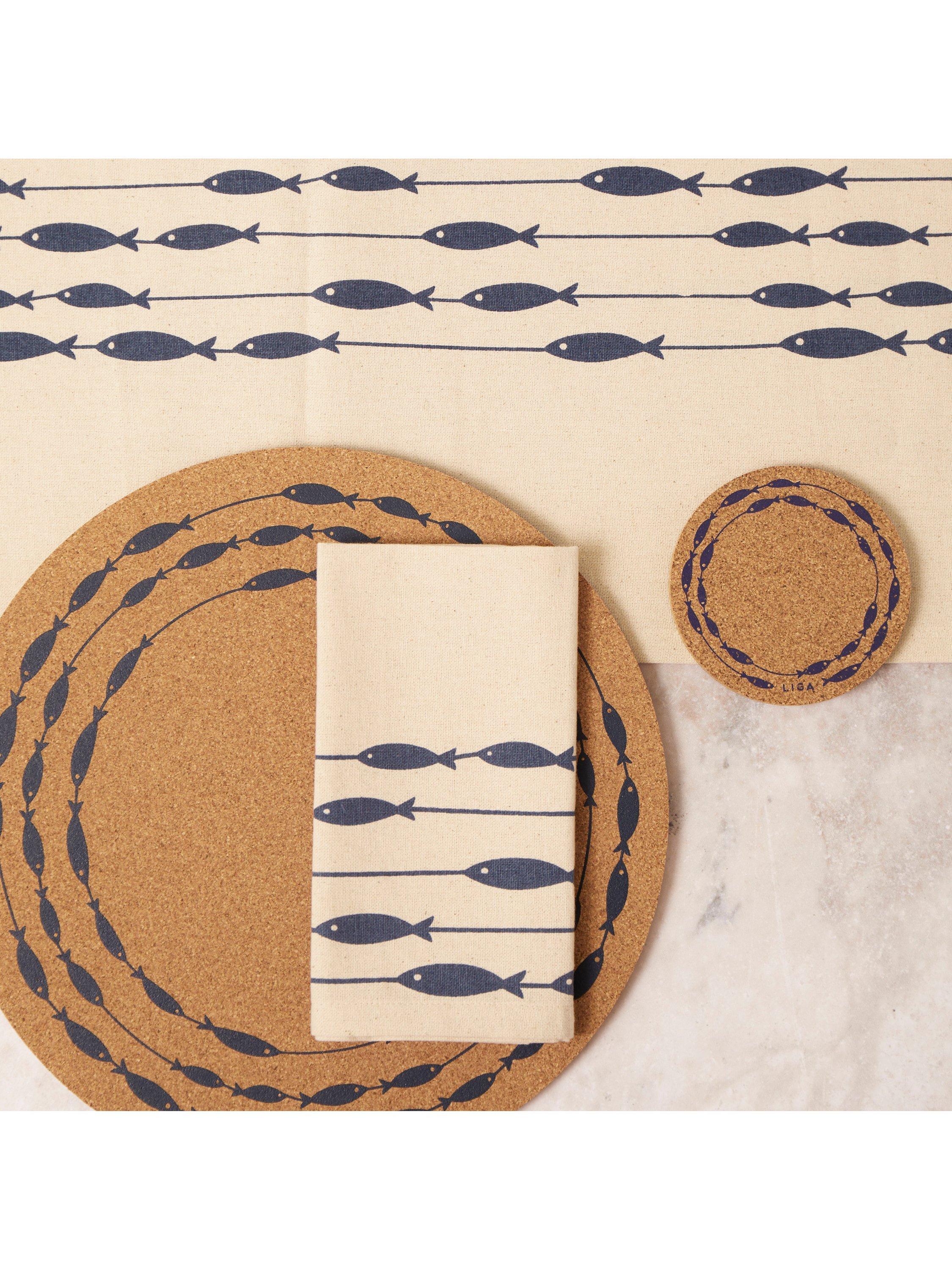 LIGA cork coasters set of 4 round, imported from the UK