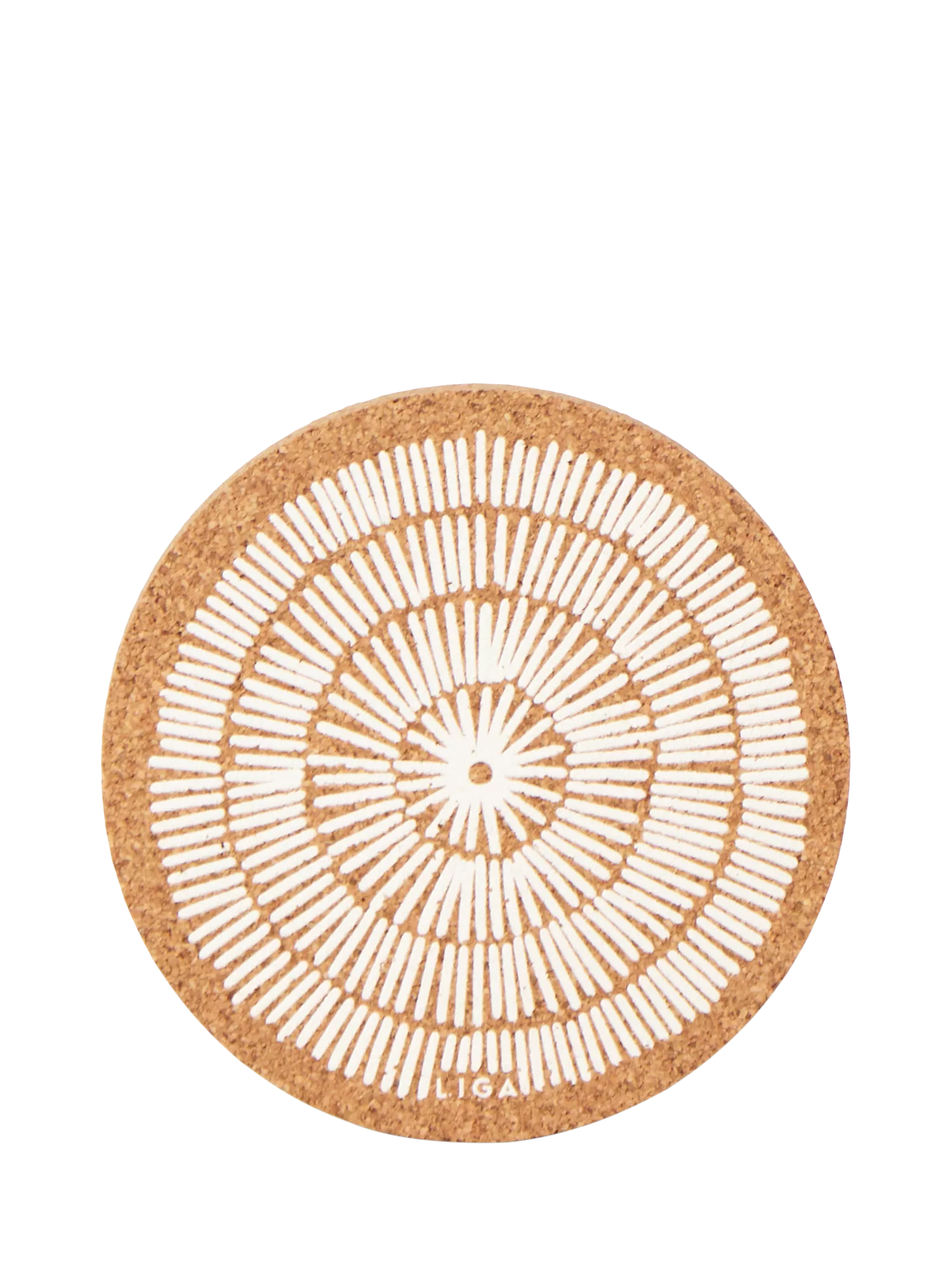 LIGA Cork Sandy White Round Coasters, Set of 4, Natural