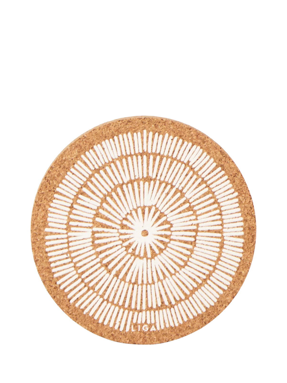 LIGA Cork Sandy White Round Coasters, Set of 4, Natural