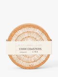 LIGA cork round coasters set of 4 natural - British product
