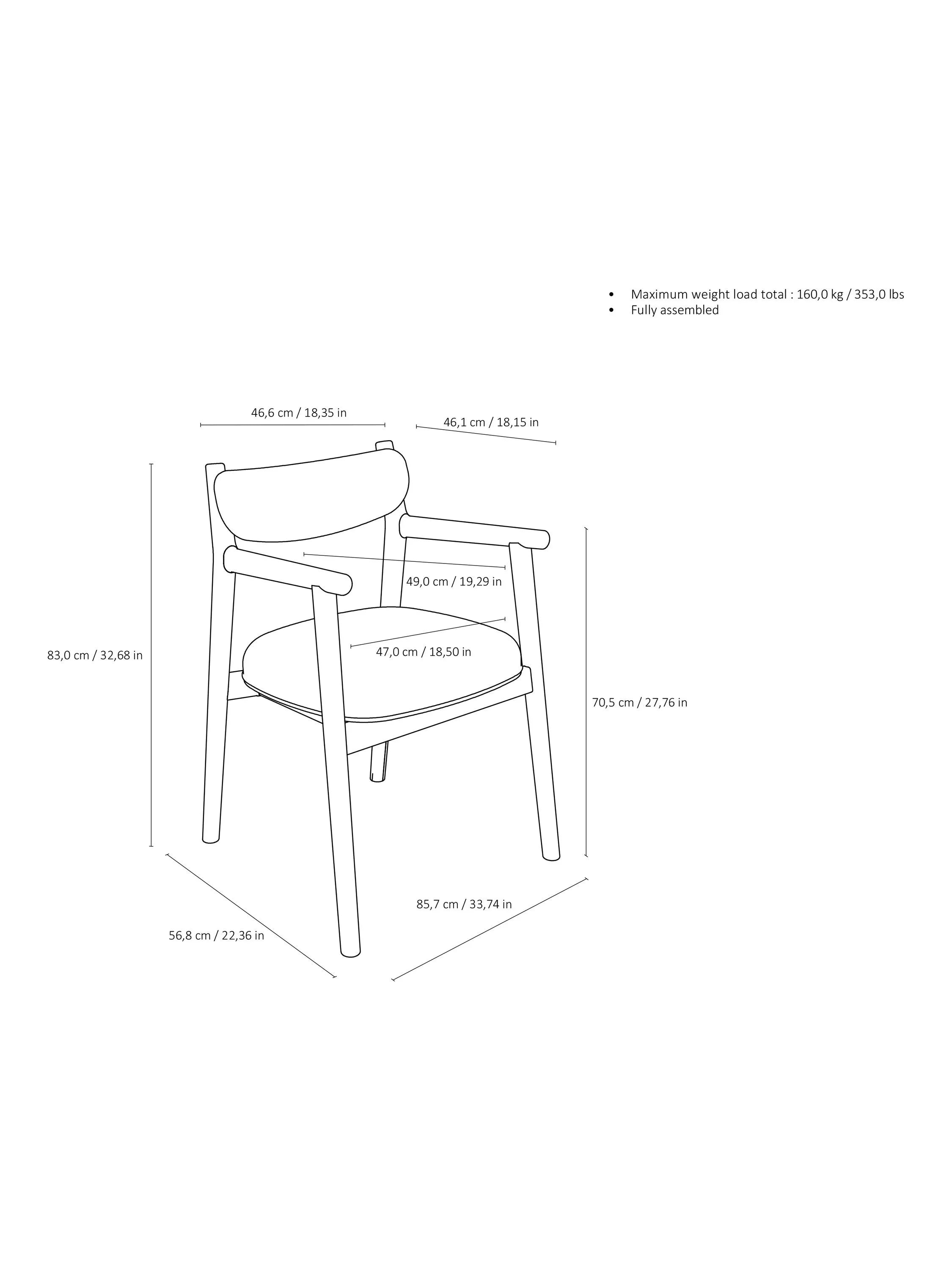 John Lewis Pierro dining chair walnut mocha finish (British brand)