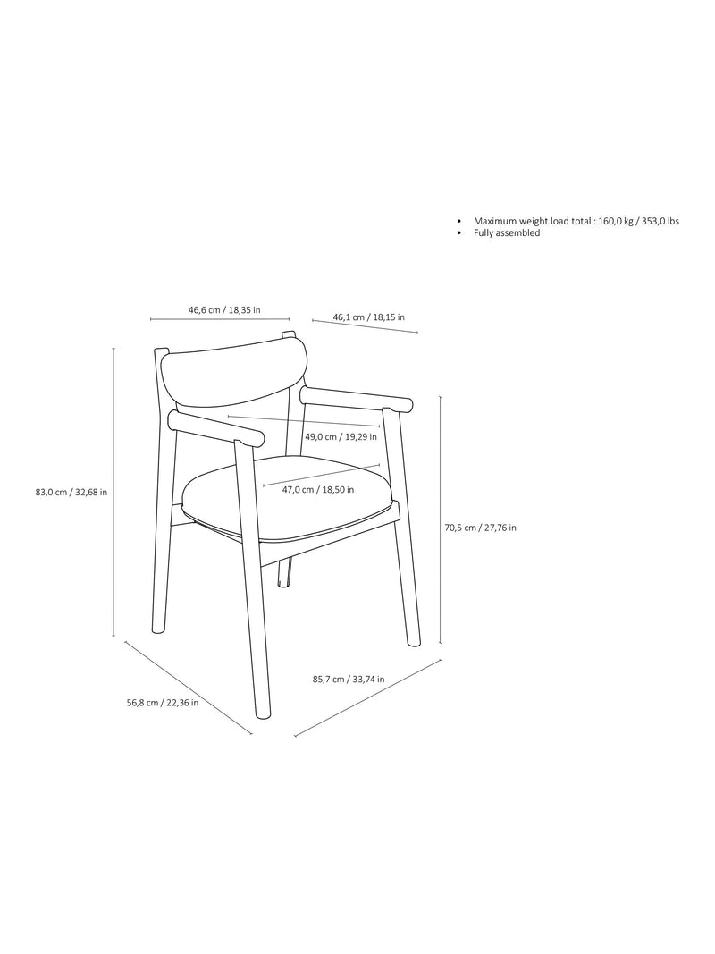 John Lewis Pierro dining chair walnut mocha finish (British brand)