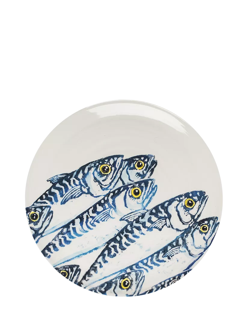 BlissHome earthenware platter with mackerel design 36cm, UK version