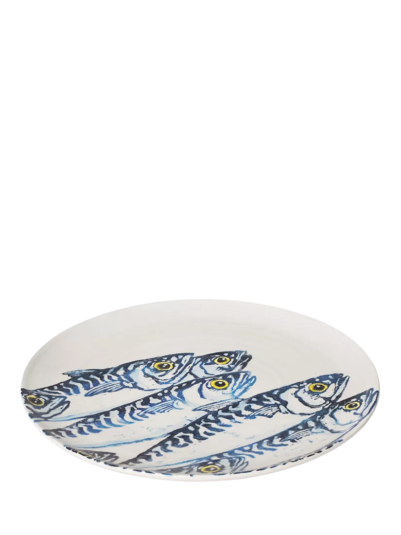 BlissHome earthenware platter with mackerel design 36cm, UK version