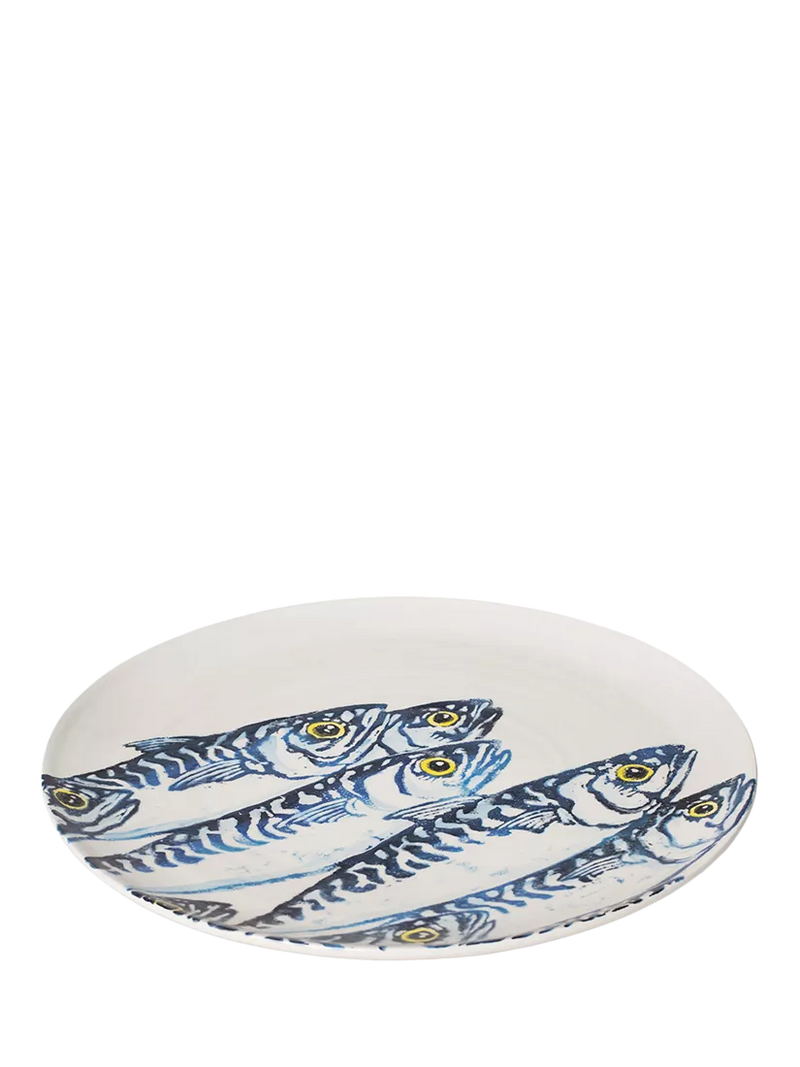 BlissHome earthenware platter with mackerel design 36cm, UK version