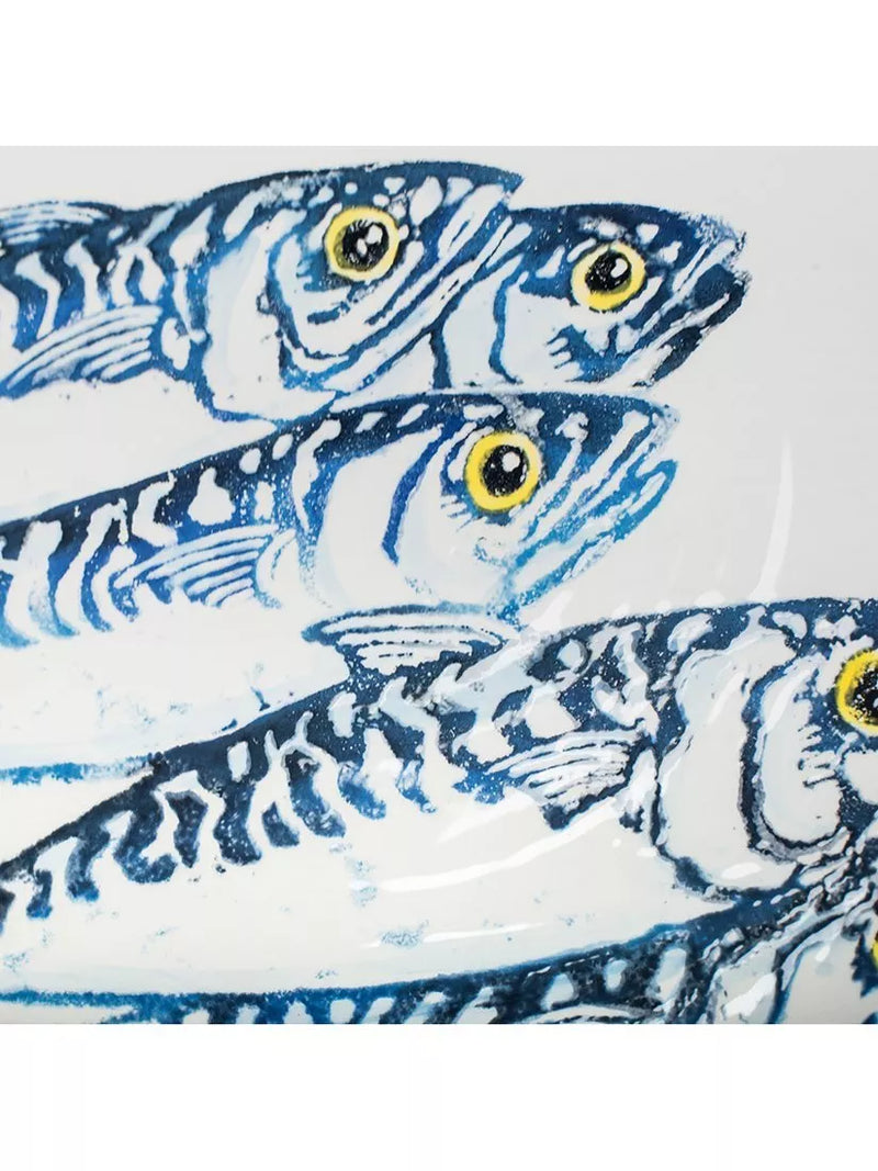 BlissHome earthenware platter with mackerel design 36cm, UK version