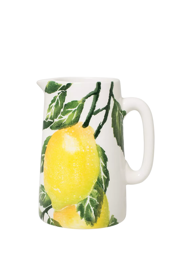 BlissHome Lemons Earthenware Jug, 1.5L, Yellow