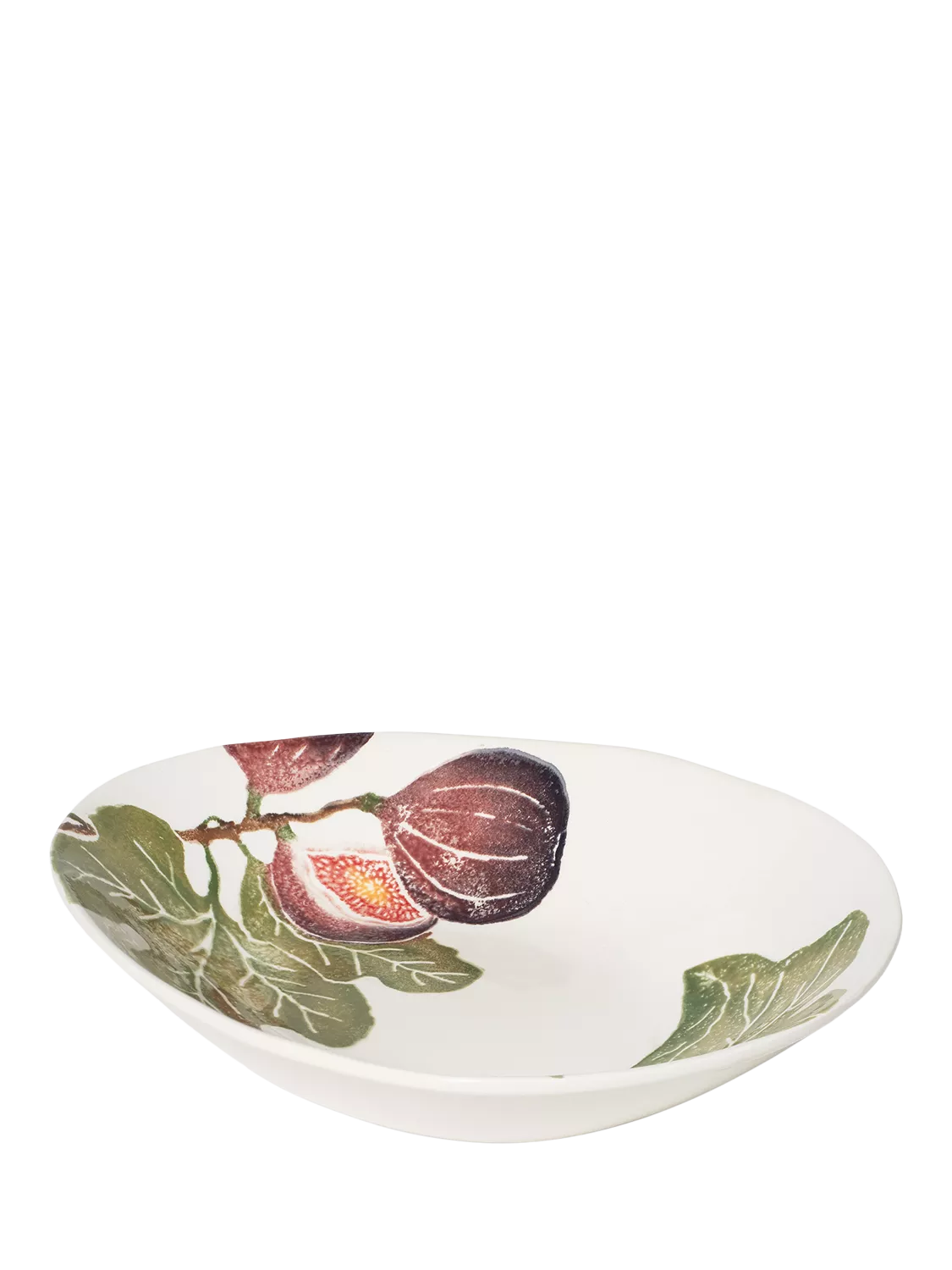 BlissHome fig earthenware serving bowl 32.5cm, purple multi - British product