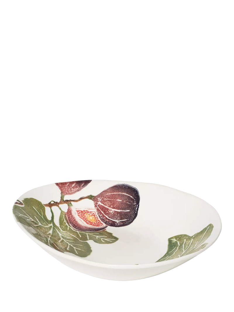 BlissHome fig earthenware serving bowl 32.5cm, purple multi - British product