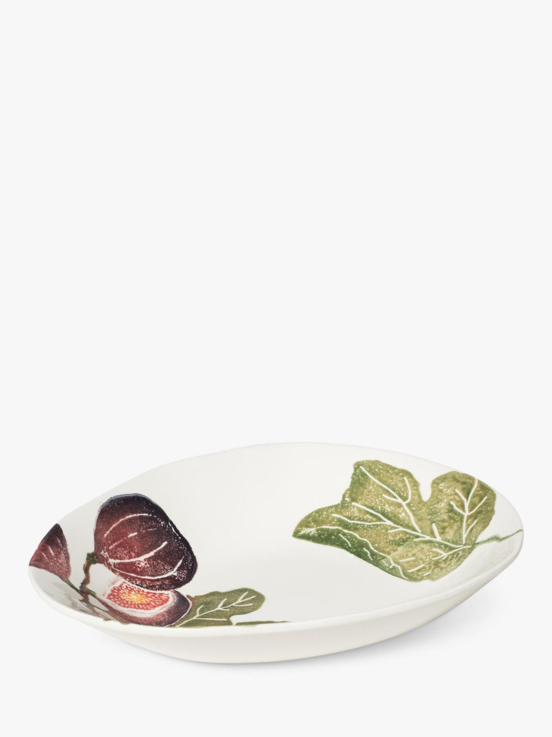 BlissHome fig earthenware serving bowl 32.5cm, purple multi - British product
