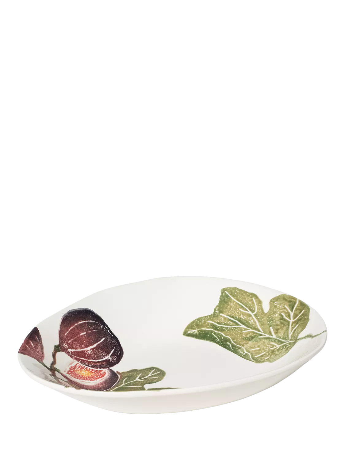 BlissHome fig earthenware serving bowl 32.5cm, purple multi - British product