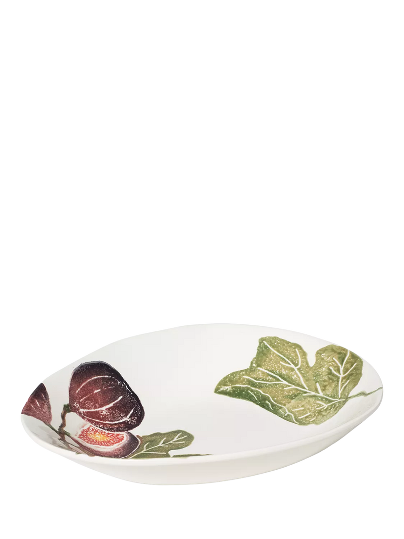 BlissHome fig earthenware serving bowl 32.5cm, purple multi - British product