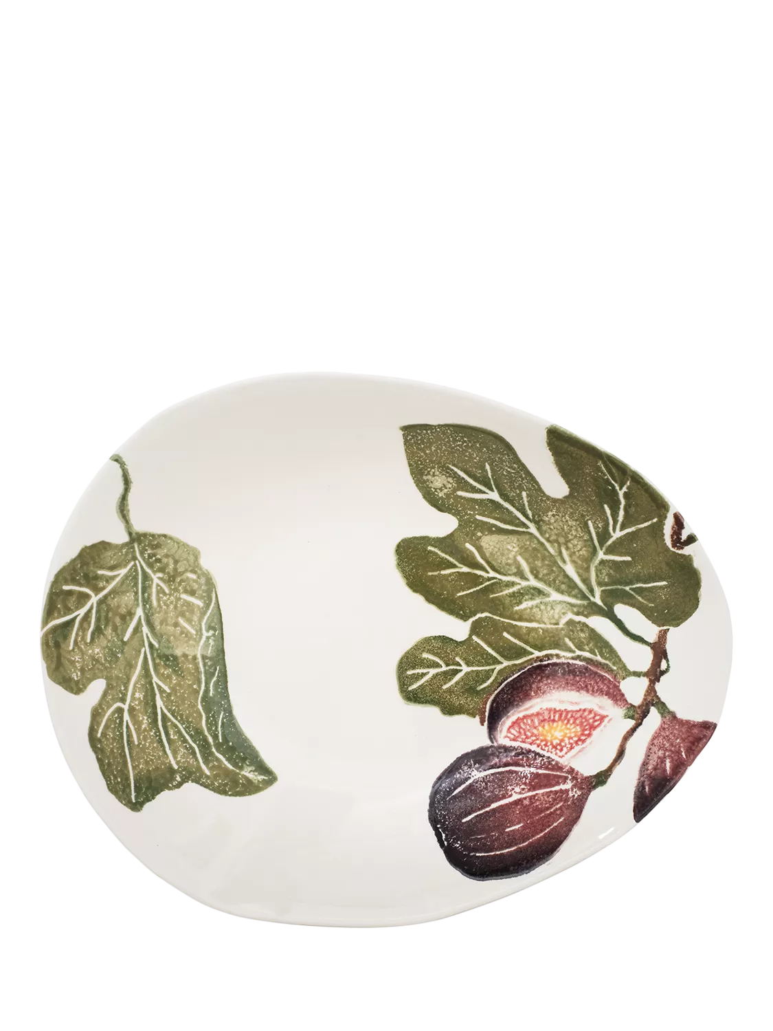 BlissHome fig earthenware serving bowl 32.5cm, purple multi - British product