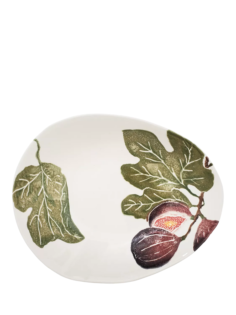 BlissHome fig earthenware serving bowl 32.5cm, purple multi - British product