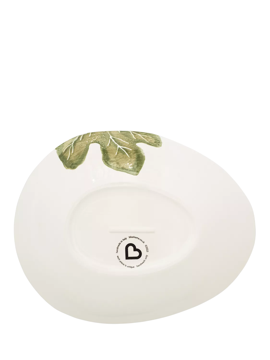 BlissHome fig earthenware serving bowl 32.5cm, purple multi - British product