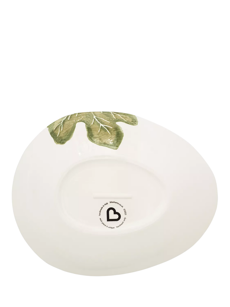 BlissHome fig earthenware serving bowl 32.5cm, purple multi - British product
