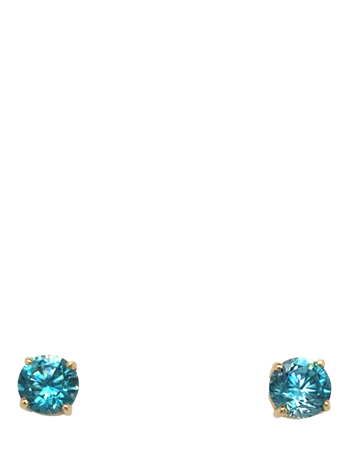 Pre-loved 9ct Yellow Gold Single Stone Blue Zircon Stud Earrings