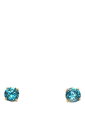 Pre-loved 9ct Yellow Gold Single Stone Blue Zircon Stud Earrings