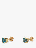 Vintage Fine Jewellery 9ct blue zircon stud earrings (British brand)