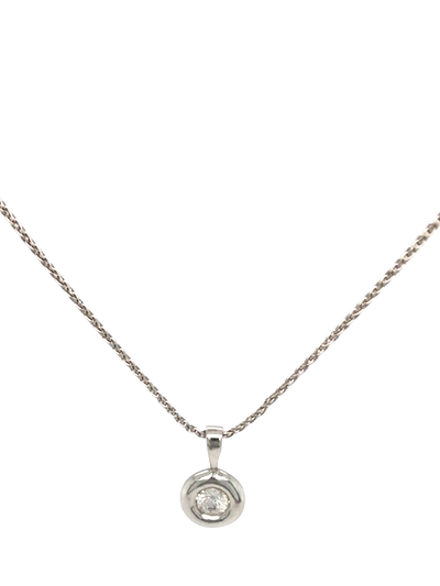 John Lewis Pre-loved 9ct White Gold Single Stone Diamond Snake Link Pendant- Buy online at McGrocer
