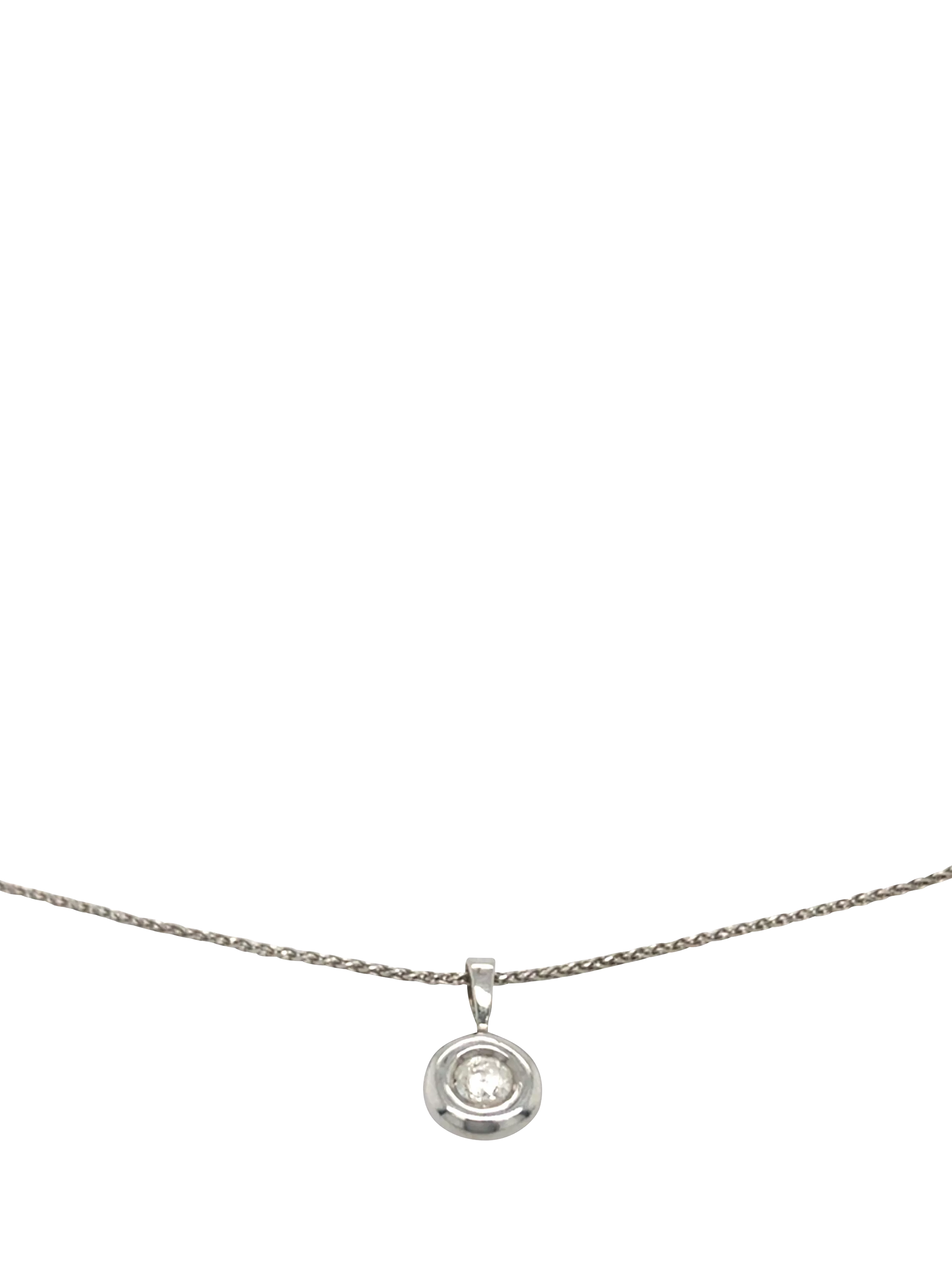Vintage Fine Jewellery diamond pendant 9ct white gold snake link 0.25ct, UK version
