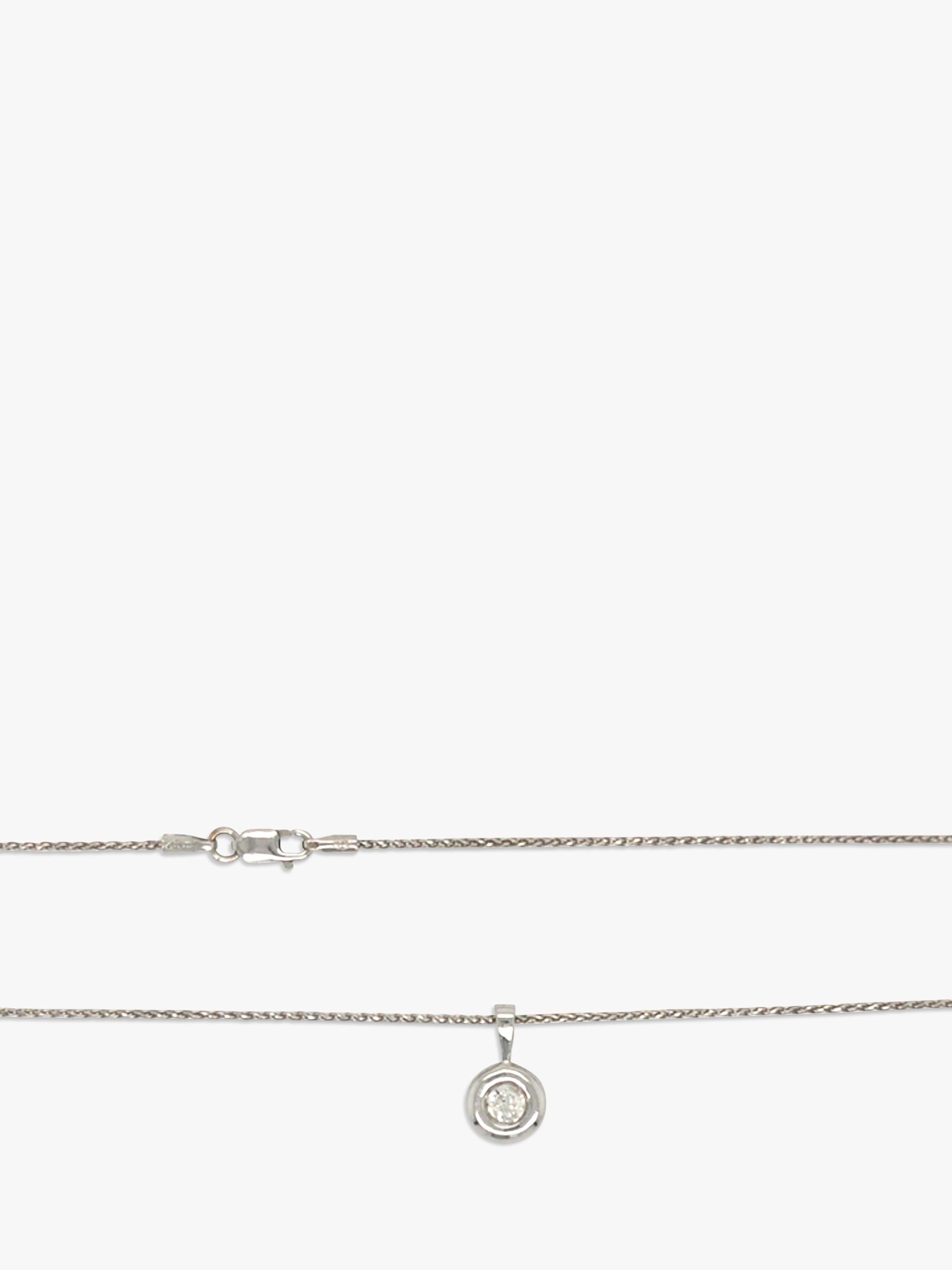 Vintage Fine Jewellery diamond pendant 9ct white gold snake link 0.25ct, UK version