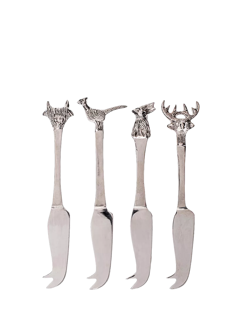 Selbrae House mini cheese knives set of 4 with animal motifs (British brand)